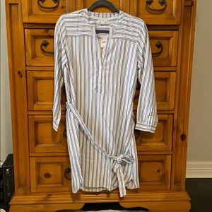 J crew white and blue stripe dress small